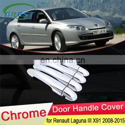 for Renault Laguna III X91 2008 2009 2010 2011 2012 2013 2014 2015 MK3 Chrome Door Handle Cover Trim Car Stickers Accessories