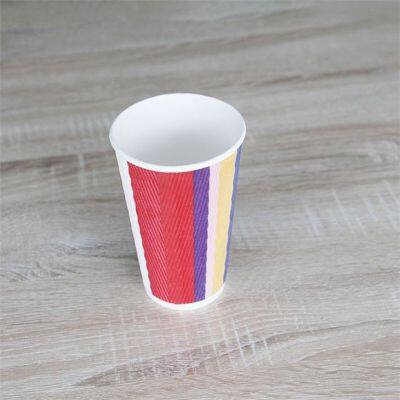 Colourful thickened disposable corrugated paper cups