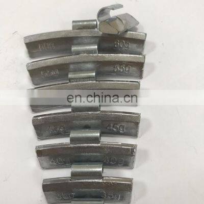 lead clip on wheel weight of alloy wheels for tire balance