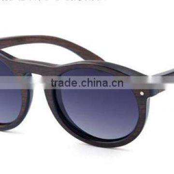 Men New Style Free Custom Laser Logo Handmade REVO Polarized Full Rim Polarized Wooden Round Sunglasses Eyewear With Rivet photo-4
