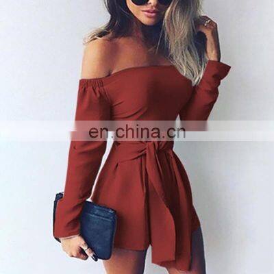 Spring and Summer New Fashion Trend Plus Size Jumpsuit One-shoulder Waist Waist Women's Clothing Wholesale Customization photo-4