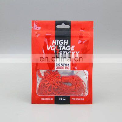 custom spot UV printed logo zipper mylar bags with clear window zip lock packaging