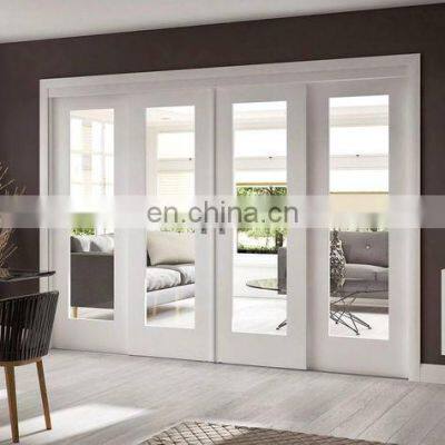 2021 Hot Sale Customized Frameless Aluminum Sectional Interior Noiseless Sliding Door Design With Glass