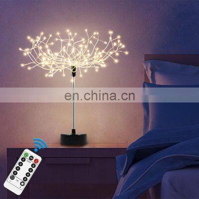 Amazon Home Decoration 3*AA Battery Remote Control 8 Function Table Led Starburst Night Light  Led Firework Light lamp