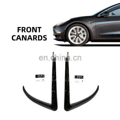 Car Exterior Accessories Suitable For Tesla Model 3 Front Bumper ABS Canards Modification photo-3