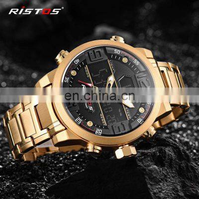RISTOS Watch Fashion Quartz Chronograph Watches Luxury Brand Stainless Steel Water Resistant 3ATM Watches Men RISTOS 9338 photo-4