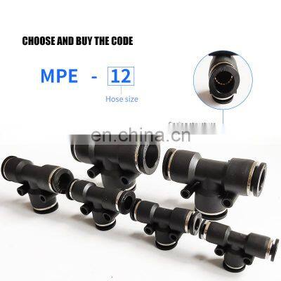 MPE-4 6 8 10 12 16 T Plastic Three-way Quick-connect PE Pneumatic Parts Joint Pipe Fitting photo-3