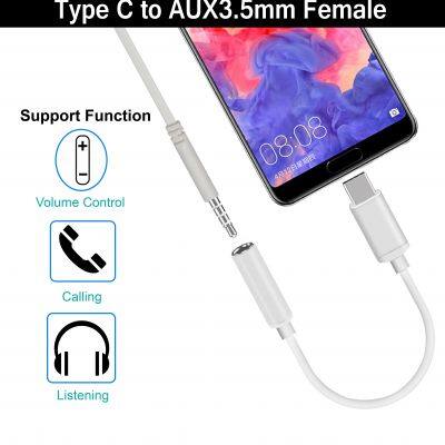 Metal USB C to 3.5mm Headphone Jack Adapter Type C Aux Audio Cable Converter for Huawei P40/P40Pro photo-2