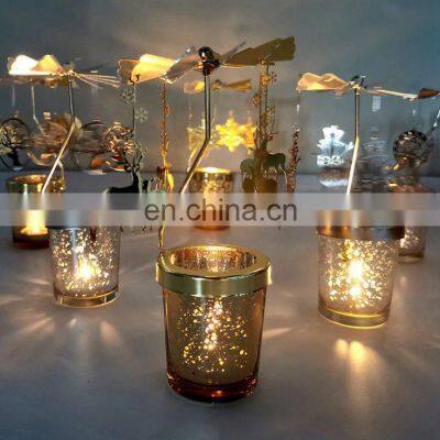 ENO Factory Customize Candlestick Decoration Rotating Rotary Candle Holder Metal Craft Rotation Candlestick photo-2