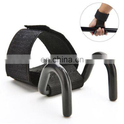Custom Logo Weight Lifting Support Strap Hook Gym Weight Lifting Hooks Wrap With Wrist Strap Support photo-2