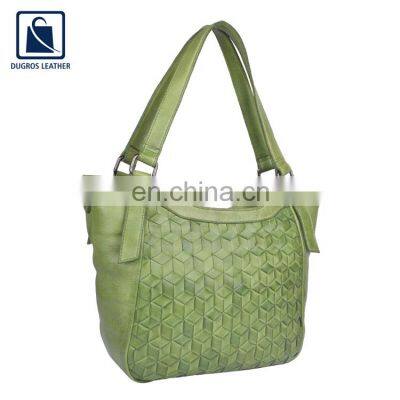 Factory Direct Selling Trendy Design Stylish Fashion Premium Look Wholesale Genuine Leather Handbag for Women