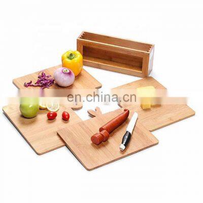 Customized Eco Friendly Kitchen Organic Vegetables Bamboo Cutting Board With Set - 4 Piece