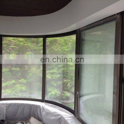 60mm Leaf New Design Aluminium Alloy Curved Sliding Window Double Glazed Glass Panels Window