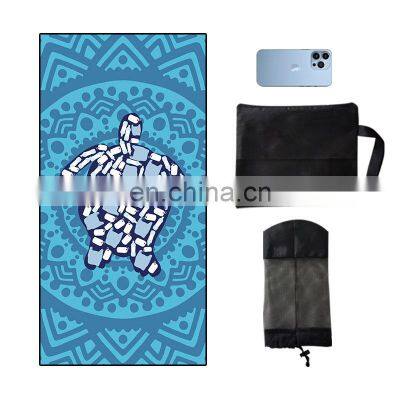 Trendy Rectangular Foldable Brand New Bath Custom Sea Thick Sand Resistant Logo Printed Beach Towel photo-3