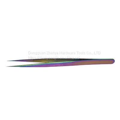 False Eyelash Tweezers Ciliary Artist Grafting Eyelash Clip Color Eyebrow Planting Clip Dolphin Golden Feather Clip Blossom Clip Tool No. 11 Tweezers