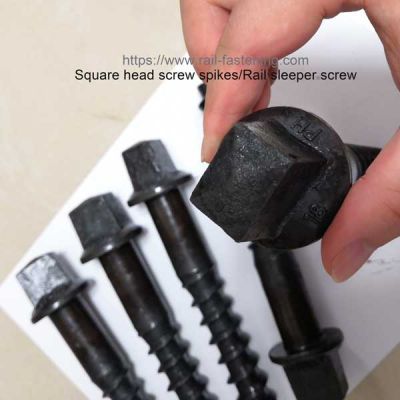 Square Head Screw Spike for railroad fastening Black oiled