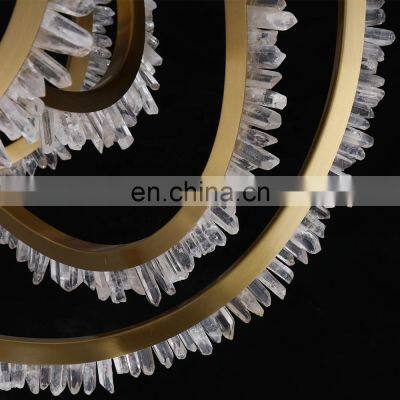 Home Decorative Round Crystal Pendant Light Hotel Lamps Fixture Gold Led Modern Luxury k9 Crystal Ceiling Light