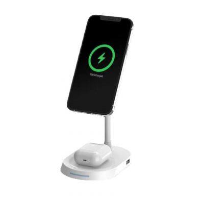 White Black Universal Magnetic 3-in-1 Wireless Charger Mobile Phone Headphone Adapters & Accessories