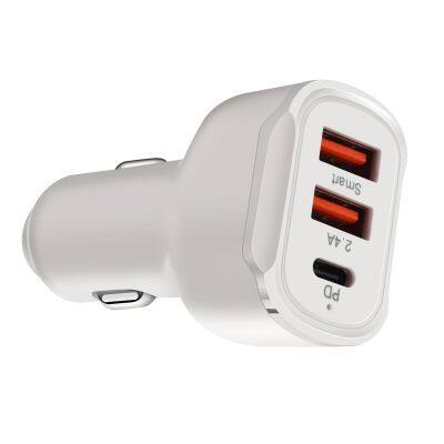 3A 3 Ports Car Charger Type C And USB Charger QC 3.0 With Qualcomm Quick Charge 3.0 Technology photo-3