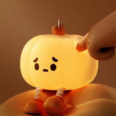 Hot Sale Children's Room Sleep Silicone Pat Pumpkin Light Halloween Atmosphere Decoration Creative Gift Night LightNight Light photo-2