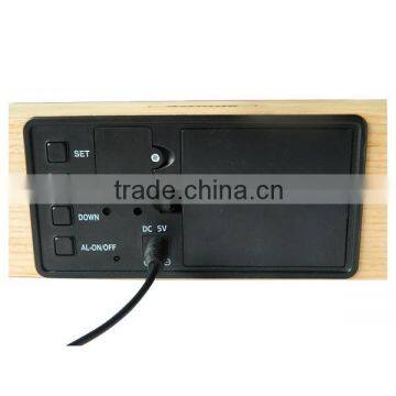 Office Digital LED Wood Clock With Calendar