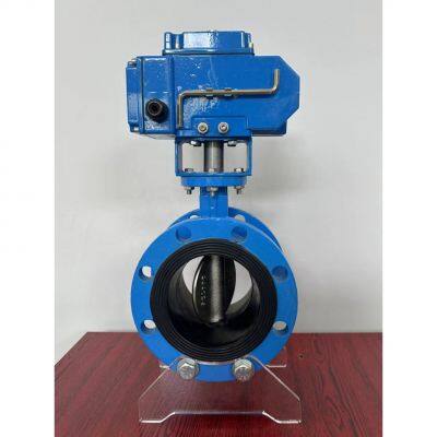 Electric Actuator Ip68 220V DN100 PN16 Ductile Iron Actuated Electric Flange Type Motorized Butterfly Valve photo-4