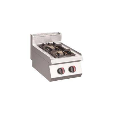 400x620x430mm Compact 2-Burner Gas Cooker for Commercial Kitchens