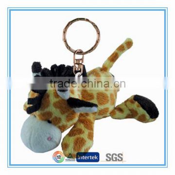 Lovely 4" mini plush giraffe keychain toy