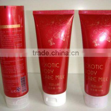 plastic packaging tube with flip cap for cosmetic