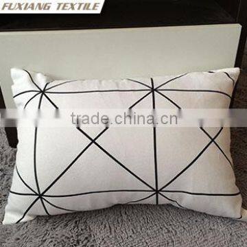 100% Cotton Printed Black and White Brief Style Geometric Cushion photo-4