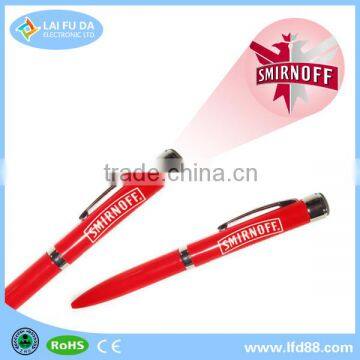 2015 Mini Led laser logo projector pen, LED Logo Projection ballpoint Pen for school ,Promotional pen with led light