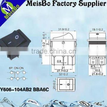 ON-ON switch types with six pins