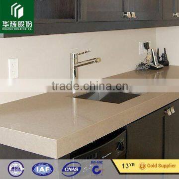 Quality Assurance Beige Quartz Stone Kitchen Countertop
