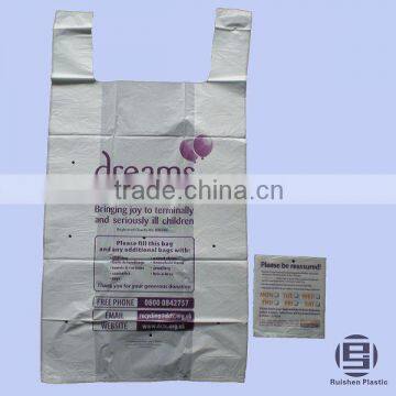 Biodegradable PE Printed Plastic Charity Bag For Donation