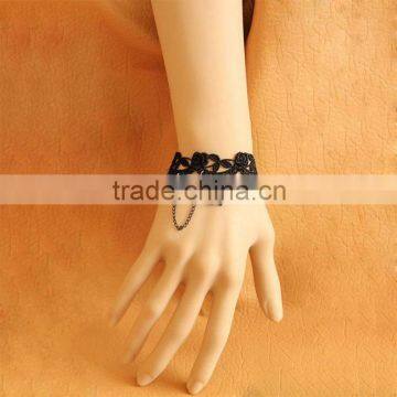 Vintage Style Black Lace Bracelet and Ring
