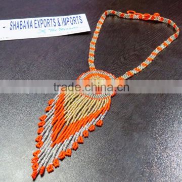 Handmade Jewellery Roman Seed Bead Pendant