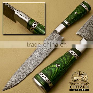 CITIZEN KNIVES, CUSTOM HAND MADE DAMASCUS STEEL CHEF KNIFE