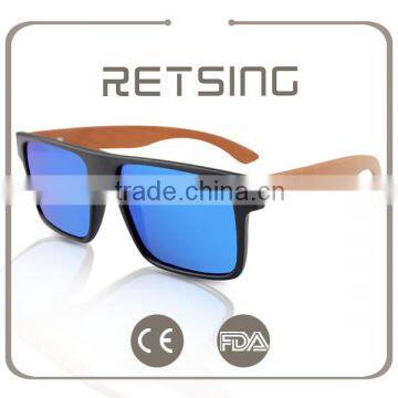 Polarized Revo Bamboo Wooden Arms Sunglasses With Spring Hinge photo-3