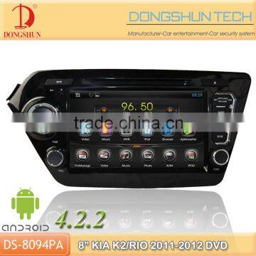 8" K2/RIO 2011-2012 Pure android 4.2.2 car DVD with GPS 3G/WIFI