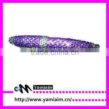 Bling purple rhinestone pen supplier