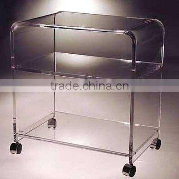 Acrylic Restaurant Food Cart Design Service Trolley With Wheel Made in China