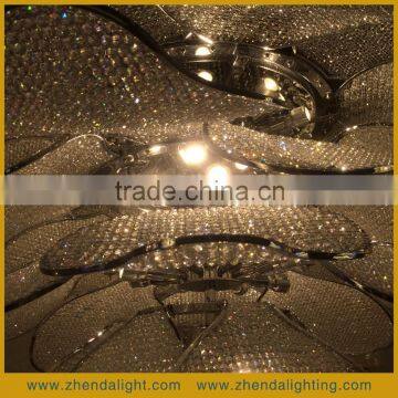 Decorative Fashion Lotus Flower Shape K9 Crystal Pendent Hotel Lobby Chandelier photo-3