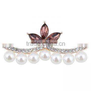 China Supplier Cheap Wholesale Zinc Alloy Magnetic Artificial Flower Rhinestone Brooch photo-3