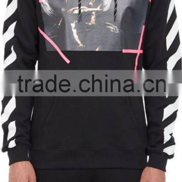 knitted print pullover hoodies for men