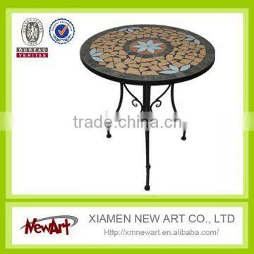 Outdoor mosaic table garden metal furniture patio mosaic metal table