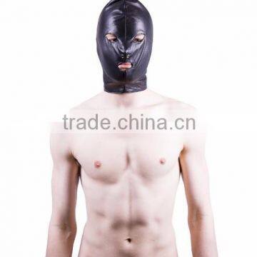 NEW 2015 BLACK BONDAGE FULL FACE MASK SOFT LEATHER MATERIAL