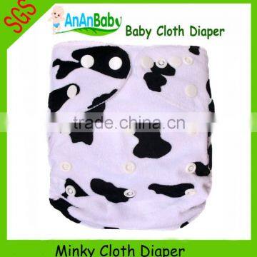 AnAnBaby 2015 New Design Minky Baby Cloth Nappy AIO Kids Diaper