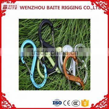 Mini Carabiner Aluminum Hook ,Outdoor Embossed D Shaped Carabiner Bit Hammock Aluminum Snap Hook,Black Aluminum Hook photo-4