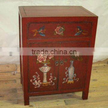 Chinese antique hand painted bedside cabinet