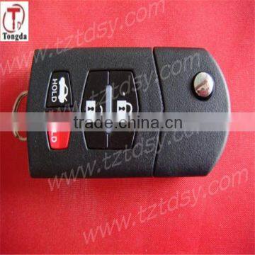 Tongda new design 3+1button flip remote control with MAZ24R emergency key for mazda